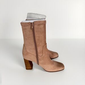 Chinese Laundry Kyrie Boots Women's 7.5 Natural Square Toe Side Zip Bootie